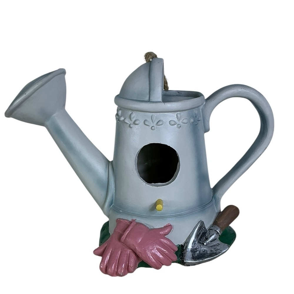 Watering Can Birdhouse Pink Gloves Spade Blue Gray Vintage 1970 Collectible - Picture 5 of 16